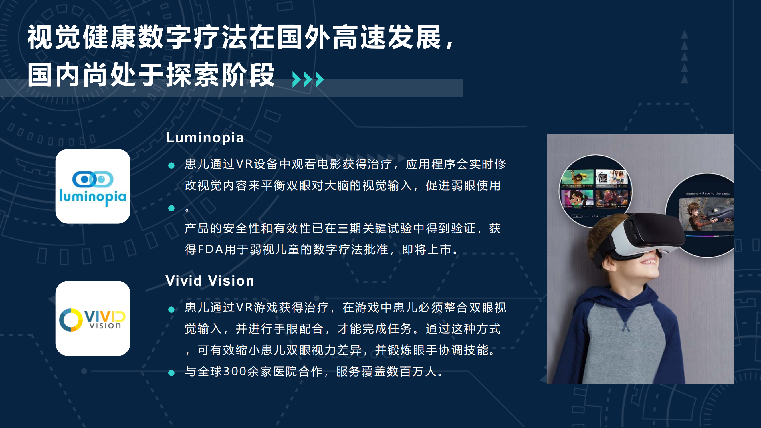 基于VR的视觉健康数字疗法